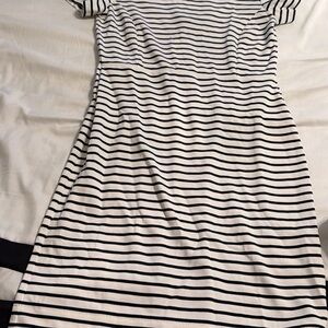 Banana Republic Black and White Striped Mini Dress